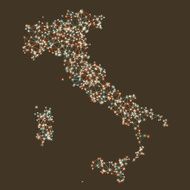 Italy Map Network Mesh