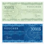 Gift certificate (voucher coupon) guilloche pattern (banknote money currency check)