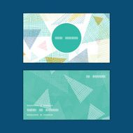 Vector abstract fabric triangles vertical round frame pattern business cards N2
