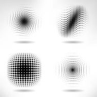 Set of Abstract Halftone Design Elements N2