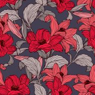 Seamless pattern with flowers lily N3