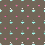 Vector flat minimalistic tea or coffee cup seamless pattern