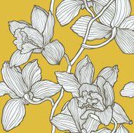Seamless pattern with flowers orchids