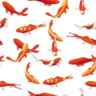 Golden koi fishes seamless vector print