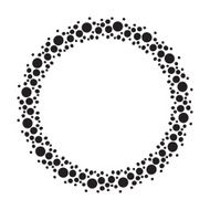 Round frame of sprayed black dots