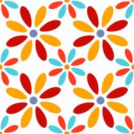 Seamless pattern with silhouettes flowers N3