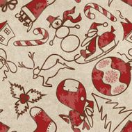 Seamless pattern with symbols of Christmas
