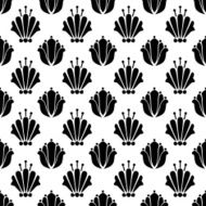 Seamless pattern with silhouettes lily flowers