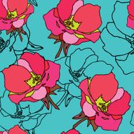 Seamless pattern with flowers rose N3