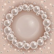 Shiny pearls round frame