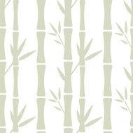 Seamless pattern with silhouettes bamboo trees and leafs