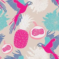 Vintage colorful background with parrots