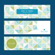 Vector colorful pastel triangle texture horizontal banners set pattern background