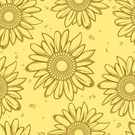 Sunflower Seamless Background N2
