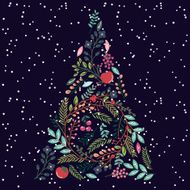 Floral or Botanical Christmas Tree