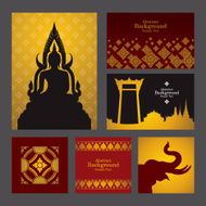 Set of Asian traditional art Design Vector N2