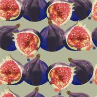 Watercolor fruits texture pattern N2
