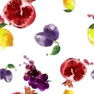 Watercolor fruits texture pattern N7