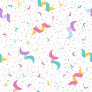 Confetti and Serpentine seamless background Holiday pattern for your design