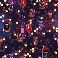 Fun party time bokeh seamless vector print