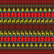Traditional Christmas seamless horizontal pattern vector