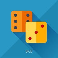 Game illustration with dice in flat design style