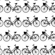 Vintage black bicycles seamless pattern and white vector N2