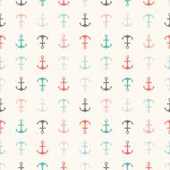 Seamless vector pattern of anchor shapes Endless texture