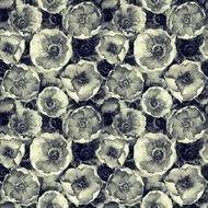 Seamless pattern Blue watercolor flowers