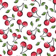Seamless background with cherry Vector illustration