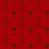 seamless background with wine bottles and wineglasses