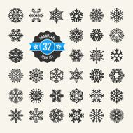 Snowflakes vector collection Web icon set