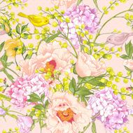 Gentle Spring Floral Seamless Background
