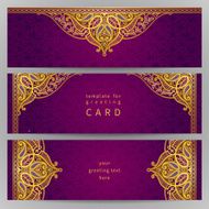 Vintage ornate cards in oriental style N24