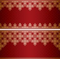 dark red vector card with gold vintage ornament