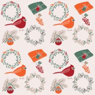 Vintage Christmas elements Seamless pattern background