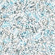 Vector colorful seamless pattern with striped musical notes