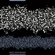 Colorful horizontal music canvas vector seamless tape