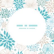 Vector blue and gray plants frame seamless pattern background