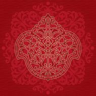 Vintage ornate pattern on red background