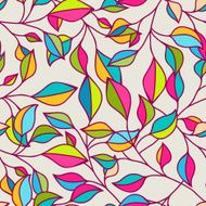 Seamless pattern with multicolor autumn leaves Vector nature background