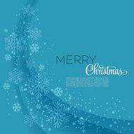 Merry Christmas greeting card with snowflakes