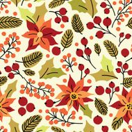 Christmas seamless pattern with flower