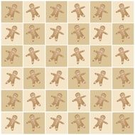 Gingerbread Man in Brown and Light Chess Board