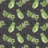 Seamless pattern with bay leaf