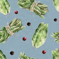 Seamless pattern with bay leaf N2