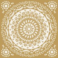 Monochromatic ethnic round ornament Abstract pattern Circle background N2