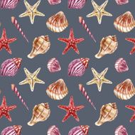 Seamless pattern with sea-shell N2