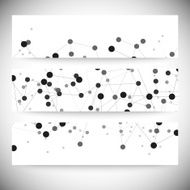 Set of horizontal banners Molecule structure gray background for communication N4