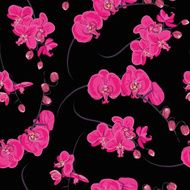 Pink orchid seamless vector pattern EPS10